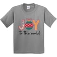 thumbnail image 3 of Inktastic Festive Joy to the World Christmas Ornament Design Youth T-Shirt, 3 of 5
