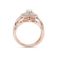 thumbnail image 4 of 2/3 ct.t.w Centre 4MM Round Cut Lab Created Moissanite Diamond Double Halo Bridal Engagement Ring Set In 14K Solid Rose Gold (G-H Color, VVS1 Clarity,0.66 Cttw)-4.5, 4 of 7
