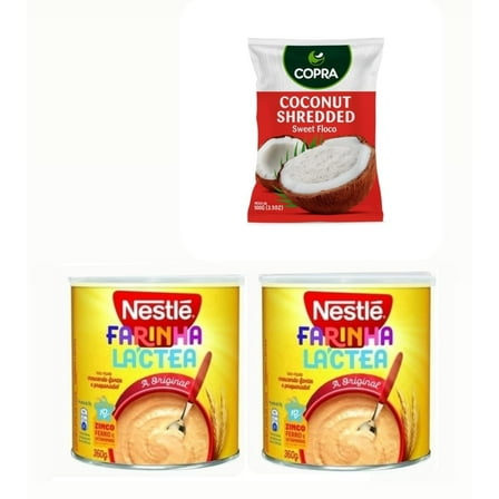 Farinha Lactea 12.7oz (360g) | Pack of 2x360g |   Copra Shredded Coconut 3.5oz (100g)