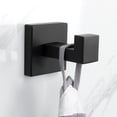 thumbnail image 2 of MOKIUER Bath Towel Hooks Matte Black, 2 Pack Robe Coat and Clothes Hook, Heavy Duty Wall Hook for Bathroom & Kitchen, Modern Square Style Wall Mounted (Black), 2 of 5