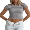 thumbnail image 3 of T-Shirt Basique à Manches Courtes pour Femmes Noir L, 3 of 7