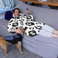 thumbnail image 3 of Wearable Oversized Blanket,Black White Cow Pattern Wearable Blanket Hoodie for Adults,Cozy Hooded Blankets with Super Pockets,Super Warm Fuzzy Pullover for Women & Men, 3 of 6