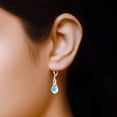 thumbnail image 3 of LeCalla 925 Sterling Sliver Light-Weight 6MM Turquoise Gemstone Leverback Infinity Drop Dangle Earrings for Women and Teen 35MM, 3 of 8