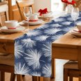 thumbnail image 5 of Table Runners 36 Inches Long Dress Scarves, Navy Blue Palm Leaves Coastal Farmhouse Kitchen/Dining Table Decor Table Runner, Short Coffee Tablerunners, Summer Tropical Botanical 13x36 Inch, 5 of 9