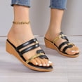 thumbnail image 4 of THDHVS Black Sandals Women,Sandals for Women 2025,Women's Fashion Casual Summer Color Matching Outer Wear Hollow Beach Sandals Black 6, 4 of 4