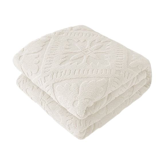 SLYNSHome Fleece Throw Blanket for Couch Sofa Bed Queen Size Lightweight Breathable Throws White Plush Fluffy Decorative Blankets for All Season