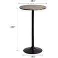 thumbnail image 7 of Lacoo Metal Round Pub Table, Black/Faux Marble, 7 of 7