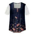 thumbnail image 5 of JGGSPWM Women Sleeveless Tank Tops Vintage Floral Shirts Going Out Tunic Slouchy Tshirts Dressy Casual Tees Square Neck Camisole Navy XL, 5 of 5