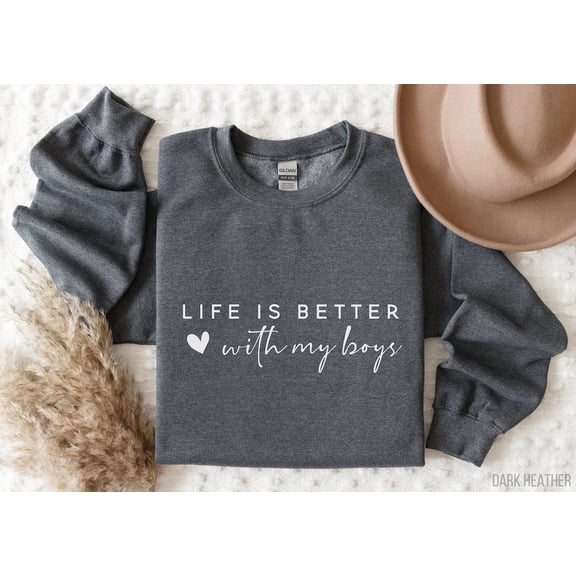 Life is Better With My Boys Sweatshirt, Cute Mom Sweater, Mom of Boys Shirt, In My Mom Era Shirts, Mom Life Sweaters, Mothers Bday Tshirt All Size S-5XL