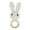 White, variant on Crochet Bunny Teething Rattle - Baby Comfort Toy | Soft Knit Easter Bunny Teether with BPA-Free Wooden Ring | Teething Soother for Sensory Play & Easter Shower Gifts