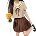 thumbnail image 2 of New Cute Fresh Clothes Women's JK Pleated Skirt Suit-Coffee Skirt-L, 2 of 7