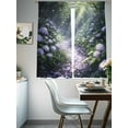 thumbnail image 4 of Purple Floral Sheer Curtains 72 Inch Long 2 Panels, Spring Landscape Scenery Nature Light Filtering Rod Pocket Semi Sheer Curtains, Sheer Voile Drapes for Living Room Bedroom, 52"x72", 4 of 5
