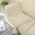thumbnail image 4 of InsCrzy Soft Queen Size Blanket All Season Warm 51" x 59" Sofa Blanket Wind Fringe Blanket Knitted Blanket Office Conditioning Nap Blanket Wool Cover Blanket Sofa Blanket, 4 of 6