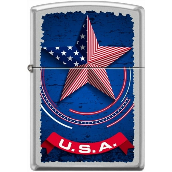 Zippo USA Satin Chrome Windproof Pocket Lighter New