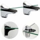 thumbnail image 4 of Soporte para estante de vidrio de 4 piezas, estante de vidrio para baño de aleación de zinc pulido ajustable para pisos de vidrio y madera de hasta 3-20 mm de espesor máximo, 4 of 5