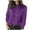 Purple, variant on Crochet Sweaters for Women 2023 Fall Elegant Crewneck Hollow Cable Knit Pullover Soft Comfy Long Sleeve Sweater Jumper Tops