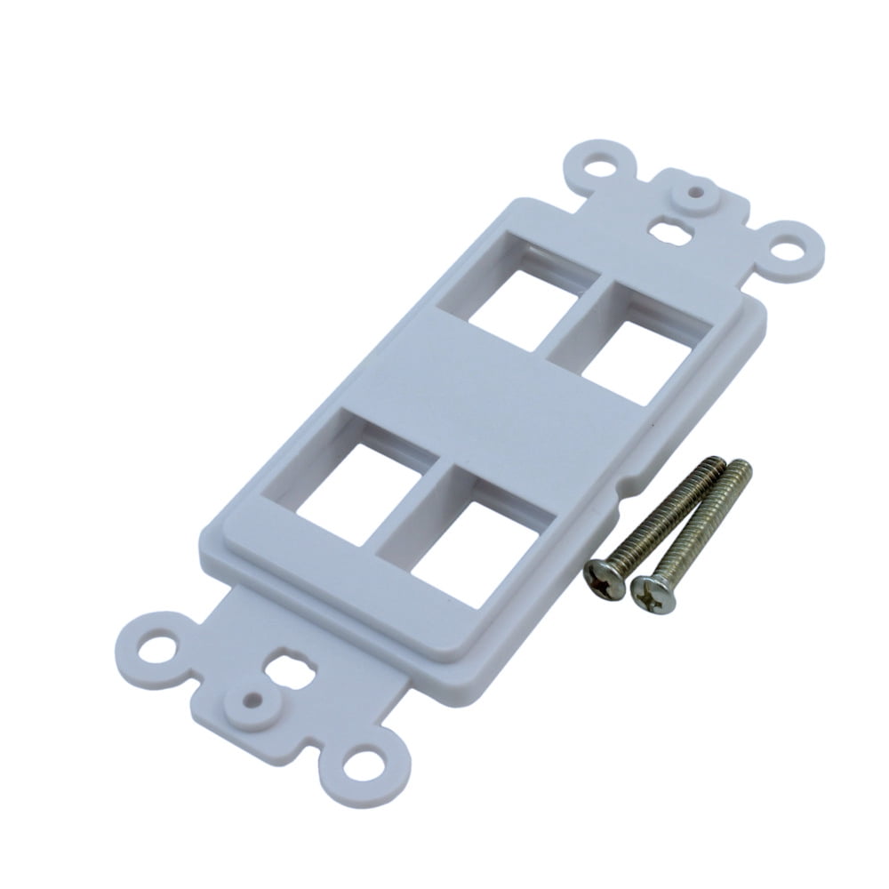 Wall plate 4 Open Keystone Decora Plate Insert, White