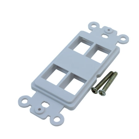 Wall plate: 4 Open Keystone Decora Plate Insert, White - Walmart.com