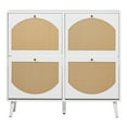 thumbnail image 4 of UBesGoo Shoe Storage Cabinet with 4 Flip Drawers, Slim Entryway Shoe Organizer with Half Round Woven Rattan Doorst, White, 4 of 11