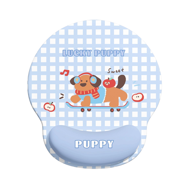 Alfombrilla de ratón con soporte para la muñeca Lucky Puppy Design, 18,8 x 22,7 cm