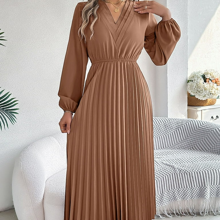 Women Spring Boho Maxi Dress 2024 Long Sleeve V Neck Swiss Women Spring Boho Maxi Dress 2024 Long Sleeve V Neck Swiss