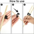 thumbnail image 3 of Chopstick Training Assistant, 8PCS Black Reusable Chopsticks Helpers Trainers Non-Slip Hinges Chopsticks Connector for Children Adults Beginners, 3 of 5