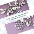 thumbnail image 4 of 2PCS Bridal Hair Side Combs, Clear Rhinestones Metal Hair Combs, Wedding Crystal Hair Clips for Women, Girls, Brides for Parties, Prom, 4 of 6