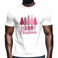thumbnail image 2 of Camisetas gráficas informales de manga corta con árbol de Navidad rosa para hombre, 2 of 8