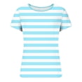 thumbnail image 4 of Xuyuer Print Fitted Pencil Top - Women's Casual Unstructured Round Neck Short Sleeve Shirt Matching Set for Office Chic Ensembles, Dinner Date Nights & Modern Separates Wardrobe Styling, 4 of 5