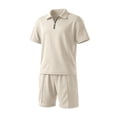 thumbnail image 6 of Dresfit Mens Polo Shirt and Shorts Set Zipper Quarter Zip Shirts Shorts Tracksuit 2026 Summer Baggy Lightweight Clothing Set M, 6 of 6