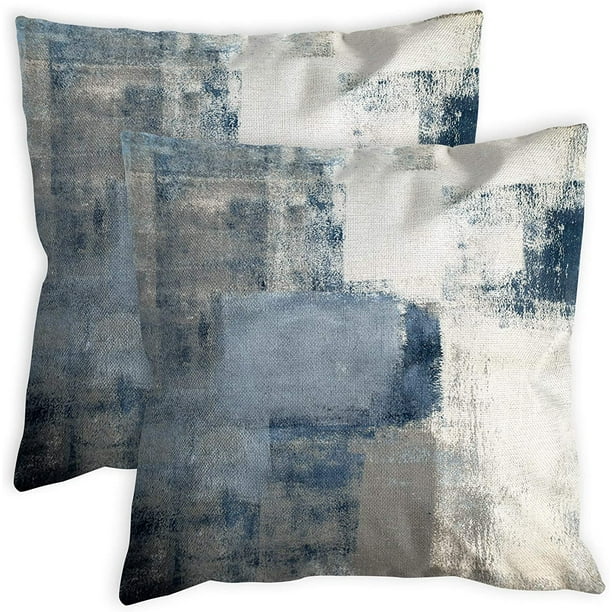 Navy blue and outlet silver throw pillows