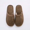 thumbnail image 3 of Men's Solid Color Plush Slippers, Warm Non-Slip Winter Indoor Home Shoes, 3 of 7