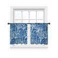 thumbnail image 7 of Navy Blue Coral Coastal Sheer Curtains 45 Inch Length 2 Panels Set, Ocean Nautical Seaside Beach Voile Window Treatment Rod Pocket Small Kitchen Curtains Drapes for Bedroom 52"x45"x2, 7 of 7
