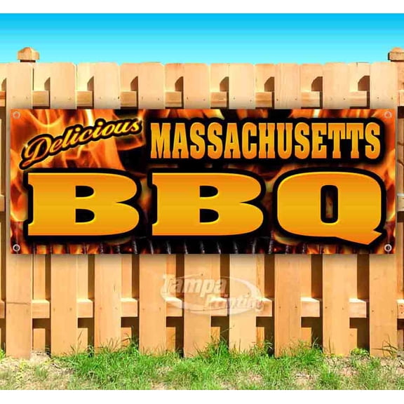 Massachusetts Bbq 13 oz Vinyl Banner With Metal Grommets