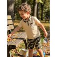 thumbnail image 3 of BemeyourBBs Baby Boy Hunting Clothes Kids Toddler Baby Boy Summer Camouflage Outfit Deer Head Embroidered Button Down Collar Short Sleeve Shirt Tops and Camo Shorts 2 Pcs Set, 3 of 8