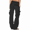 thumbnail image 2 of Cargo Pants for Women Ladies Wide Leg Casual Pants Loose Overalls Hippie Baggy Lounge Trousers Long Pants Y2k Streetwear with Multiple Pockets, 2 of 6