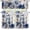 Blue Floral Pattern, variant on Valance Curtains Set of 3 Patriotic 250th Anniversary Thermal Insulated Blackout Valances for Living Room Home Decor 24 Inch Length Easy Hang Rod Pocket fr Friends