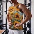 thumbnail image 5 of Gukieu Sunflower Field Art Print Men's Quick Dry Fitness Vest, Round Neck Sleeveless Fitness Bodybuilding Top-Small, 5 of 7