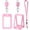 Pink, variant on ID Badge Holder with Retractable Reel & Detachable Lanyard Clip, Double-Sided Clear Card Holder