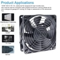 thumbnail image 3 of 1pcs Waterproof 120mm 12cm(120X120X38mm) Cooling Fan DC12V 3600RPM High Airflow ,for Home Bathroom Grow Room Ventilation Vent, 3 of 8