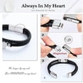 thumbnail image 4 of Heart Leather Cremation Jewelry Urn Bracelet for Ashes for Women, Stainless Steel Heart Urn Cuff Bracelet Cremation Keepsake Jewelry for Ashes, 4 of 7