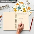 thumbnail image 5 of Leaves with Dinosaurs Ring Binder Notebook Journey Note Diary College Ruled Spiral Notebook Study Loose Leaf Paper A5 60 Pages, 5 of 8