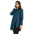 thumbnail image 4 of phagun Long Sleeve Tunic Mandarin Collar Asymmetrical Formal Shirt for Women, 4 of 7