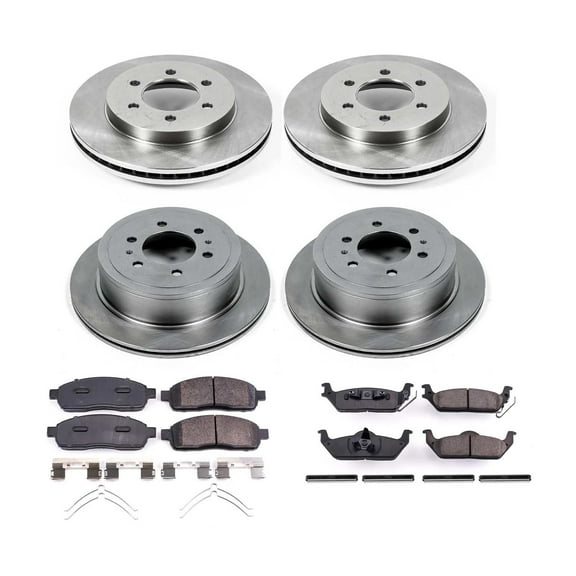Ultimate Brakes Front and Rear Semi-Metallic Brake Pad and Rotor Kit with Hardware WM80997