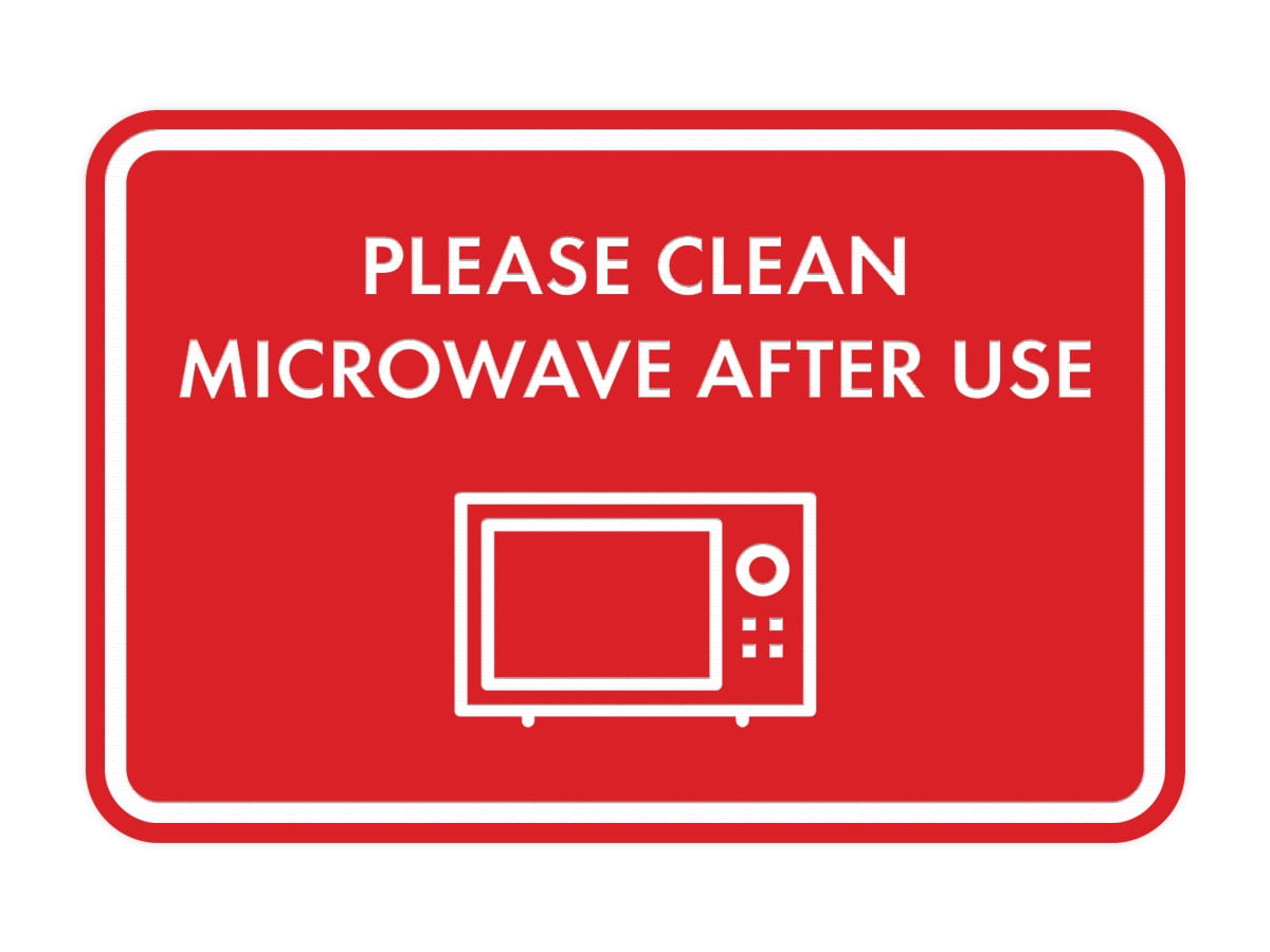 Classic Framed Please Clean Microwave After Use Sign (Red) Large