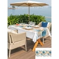 thumbnail image 4 of Beach Coastal Outdoor Tablecloth - 60x120 Inch Rectangle Dining Table Cover, Nautical Shell Starfish Coral Summer Waterproof Outdoor Table Cloth with Umbrella Hole & Zipper for Picnic/Patio/Party, 4 of 7