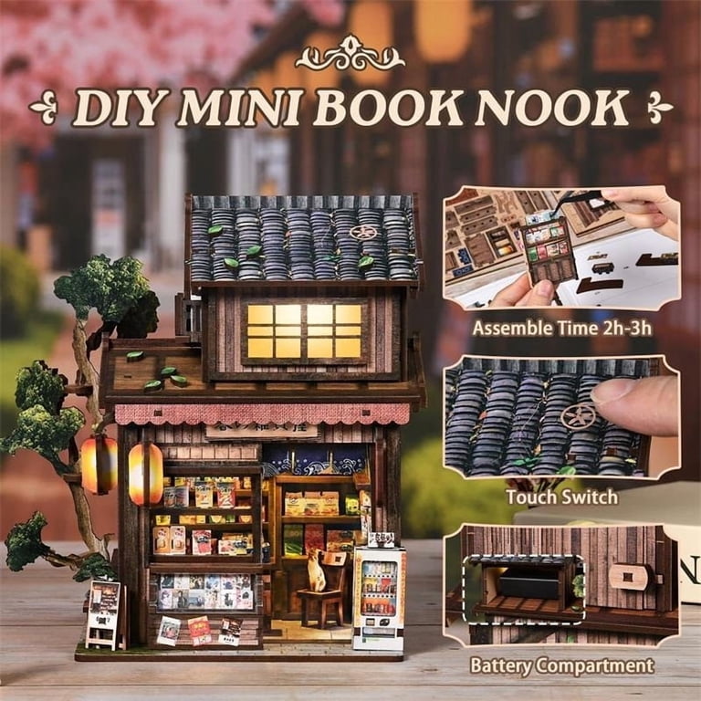 chaungfeng Book Nook Kit - Kasuga Grocery Store, 209 PCS DIY