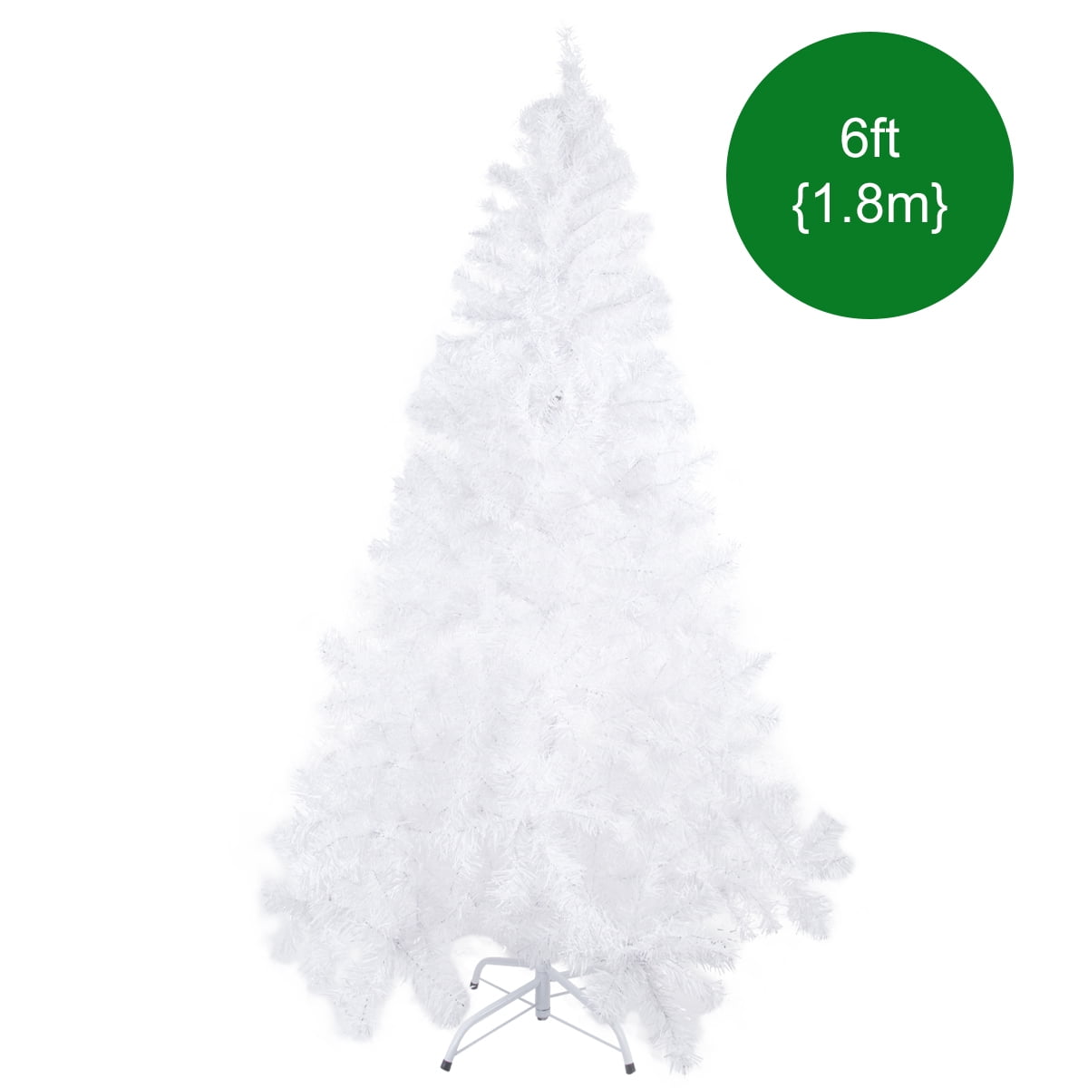 UTEN 6ft Unlit Artificial Christmas Tree Hinged Spruce with Foldable ...