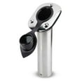 thumbnail image 3 of Five Oceans Stainless Steel AISI 316 Flush-Mount Fishing Rod Holder 15-Degree Top Flange w/ Flip-up Cap, Open Base End (Pair) FO4496-M2, 3 of 8