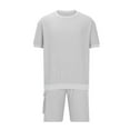 thumbnail image 4 of Antinious Going Out Outfits for Men,Summer Outfits for Men,Track Suits for Men Set Short Sleeved Pocket Round Neck Solid Casual Outfits,Gray,XXL, 4 of 5